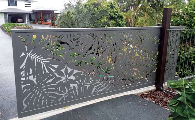 Sanctum Madagascar driveway gate Tropical design decorative feature driveway vehicle gate