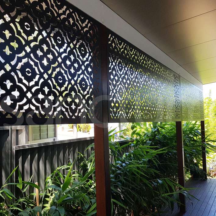 Sanctum Aluminium Marrakesh privacy screens 3 Marrakesh shade screens on verandah