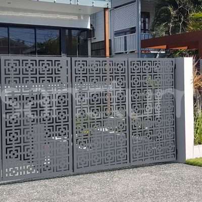 Driveway vehicle charcoal laser cut gate